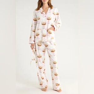 NWT PJ Salvage Flannels🤎☕️”Espresso Yourself”☕️🤎Pajamas Set Ivory